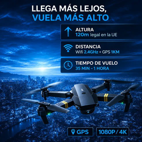 Dron con doble cámara 4K + Maletín Gratis