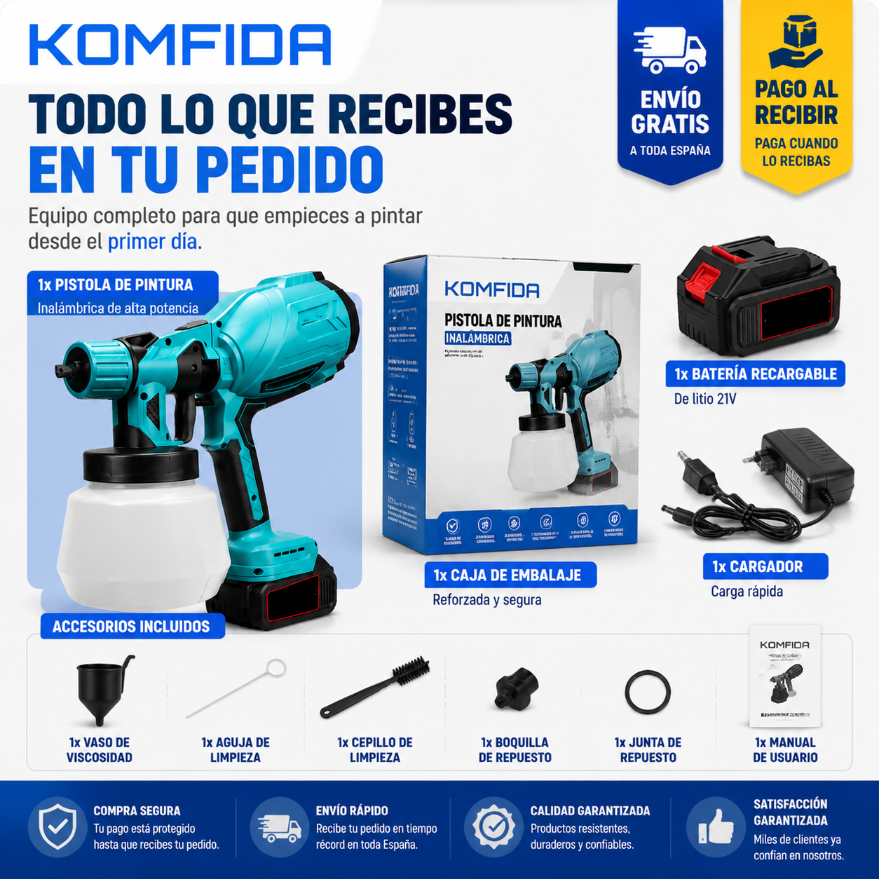 SPRAYMAX PRO - PISTOLA PULVERIZADORA INÁLAMBRICA PROFESIONAL + ¡REGALO EXCLUSIVO SOLO HOY! 🔥