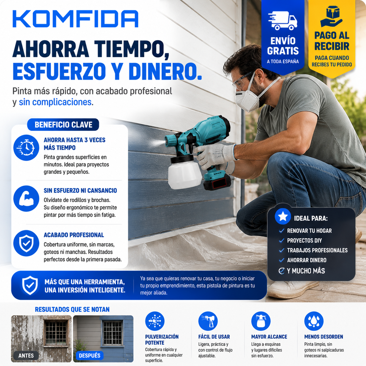 SPRAYMAX PRO - PISTOLA PULVERIZADORA INÁLAMBRICA PROFESIONAL + ¡REGALO EXCLUSIVO SOLO HOY! 🔥