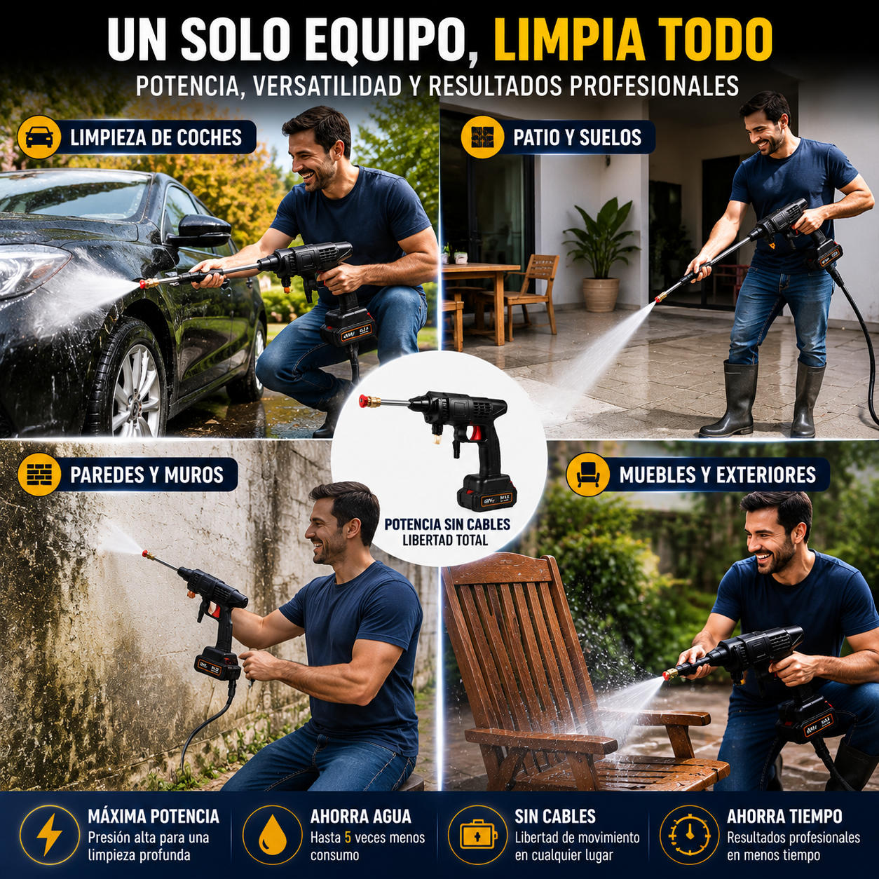 POWERCLEAN MAX - PISTOLA DE ALTA PRESIÓN PROFESIONAL PARA LIMPIEZA 🔥