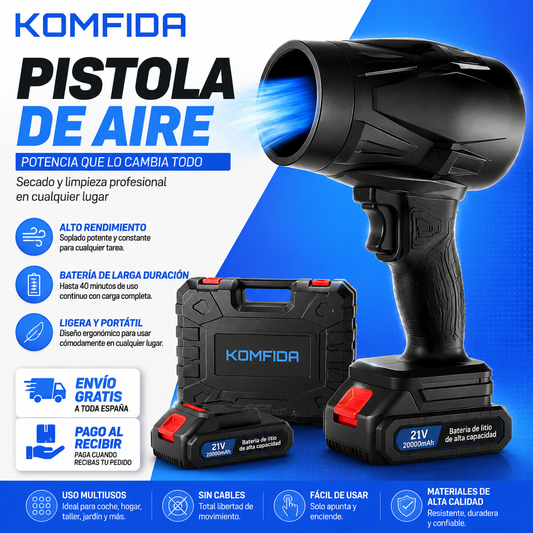 SOPLADOR TURBOMAX - LIMPIEZA PERFECTA CON 1500W + BATERÍA + MALETÍN 🔥